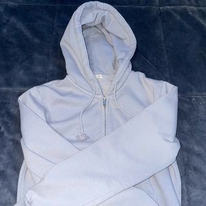 BRAND NEW UNUSED!!! John Galt cropped pastel periwinkle blue zip up jacket